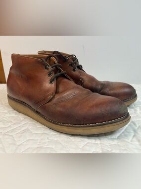 Men's Red Wing 595 Brown Leather Chukka Boots - Casual Lace-Up 10.0